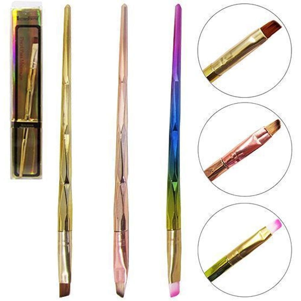 Pincel para make cerda diagonal colors profissional 17cm
