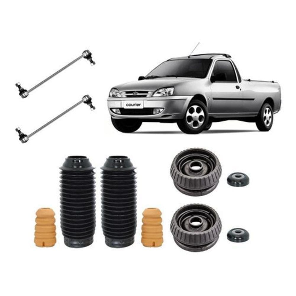 Par 2 kit coxim batente dianteiro ford courier 2012 13