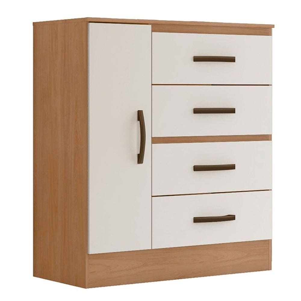 Cômoda Sapateira para Quarto 1 Porta 4 Gavetas Lisa