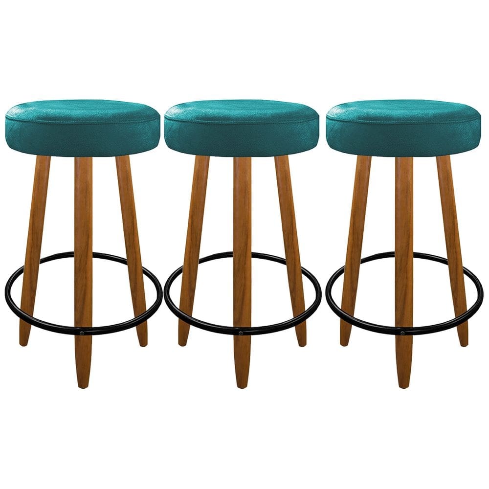 Kit 3 Banqueta Altas Industrial 60 cm Balcão Cozinha Assento