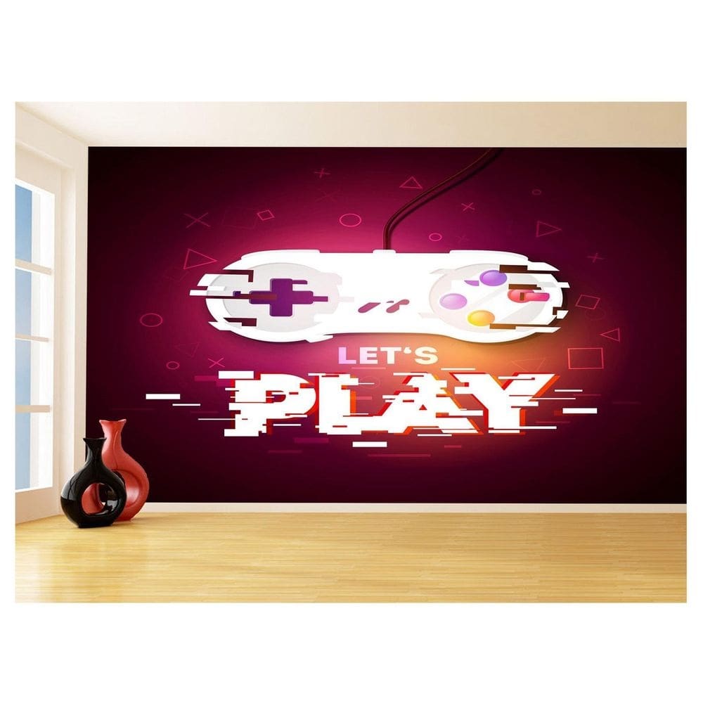 Papel De Parede 3D Salão De Jogos Controle Play 3,5M Jcs115