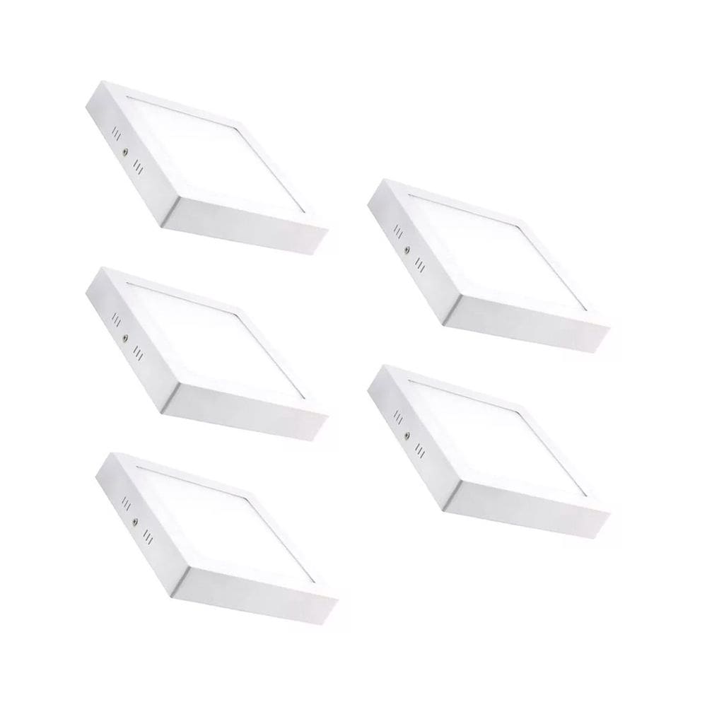 Refletor de painel LED montado no teto de 24 W, pacote com 5 - branco