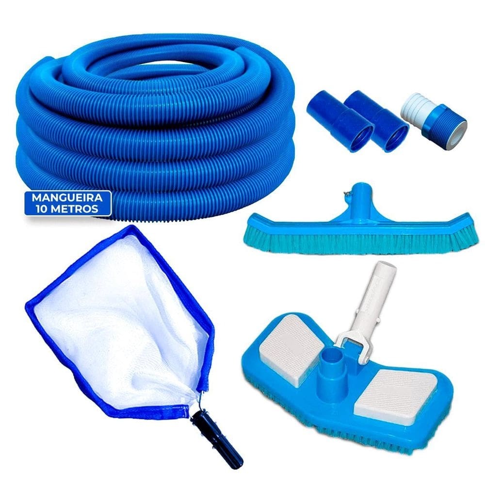 Kit completo para limpeza e manutenção de piscina mod-14
