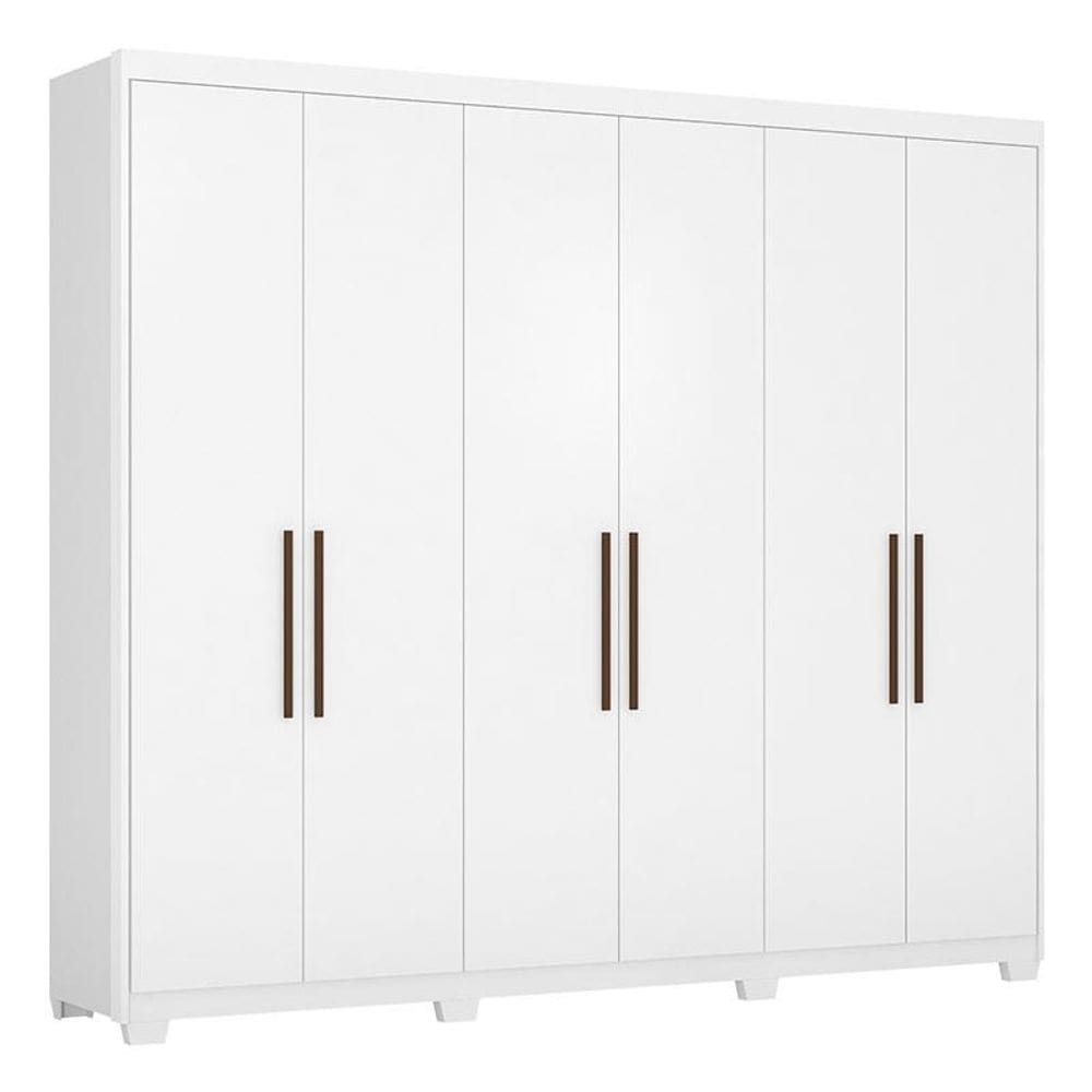 Guarda Roupa Casal Sumatra com Pés Branco Brilho – Demóbile