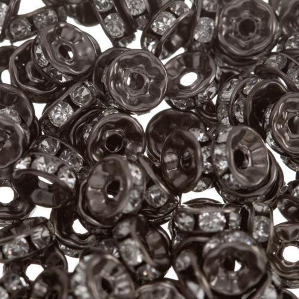 Rondela rondelle de strass 6mm com 500 unidades - cinza