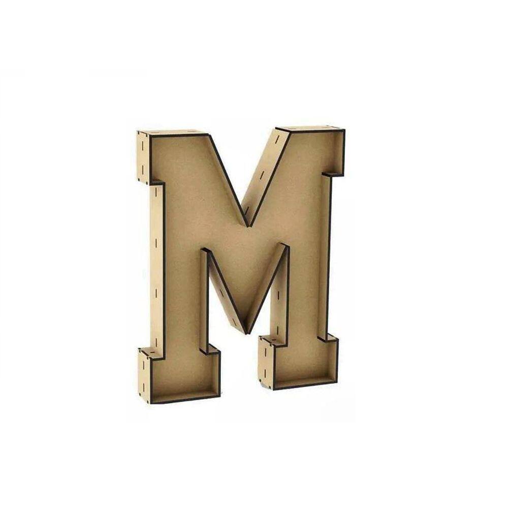 Letra caixa grande m mdf 30cm de altura decoração