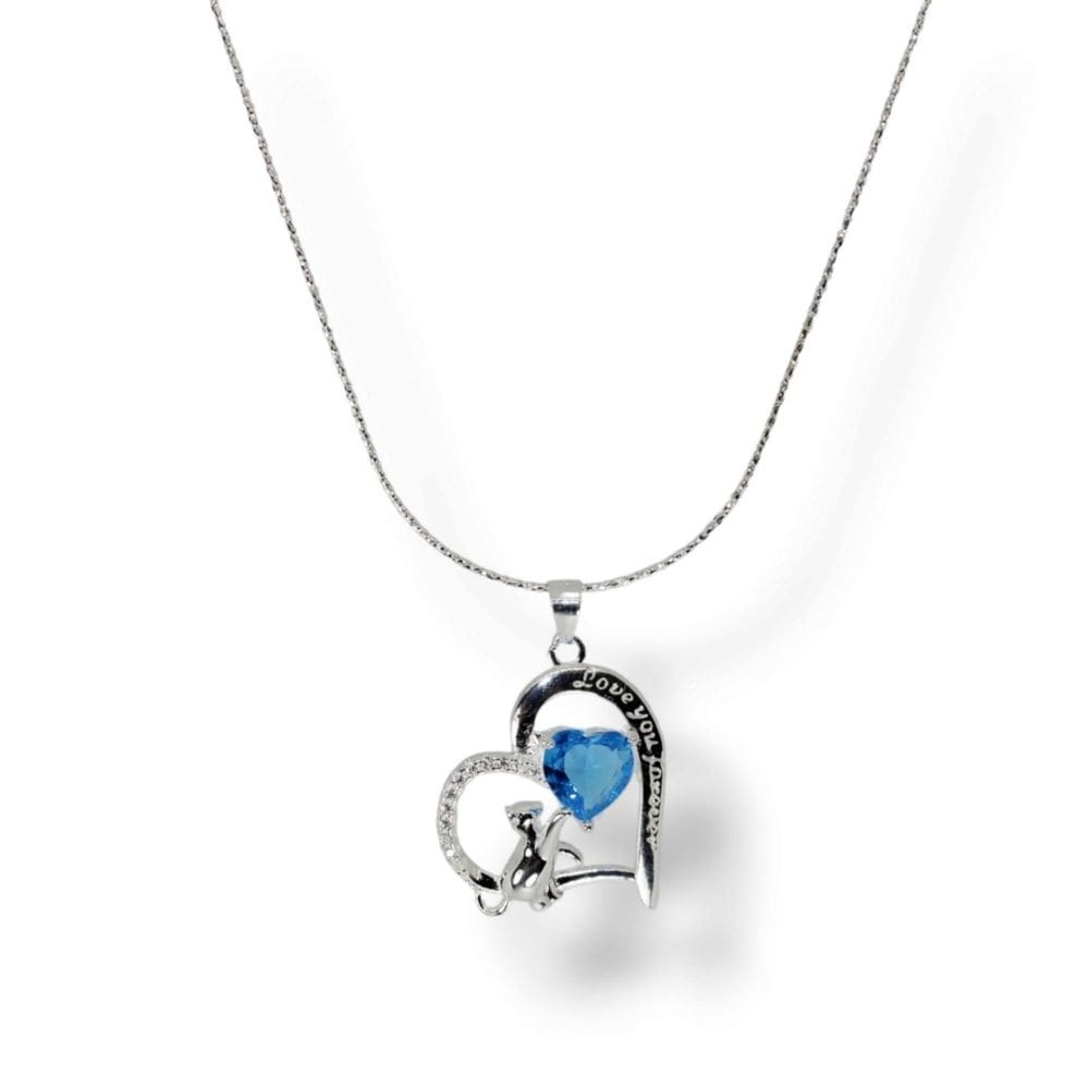 Colar com corrente de prata Cobra Diamante com pingente de coração