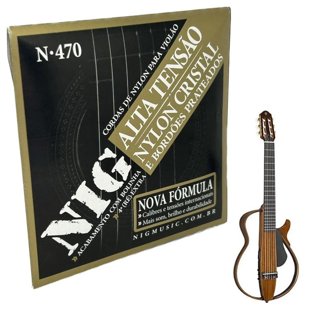 Jogo de cordas nylon violão tensão alta nig n470 com bolinha
