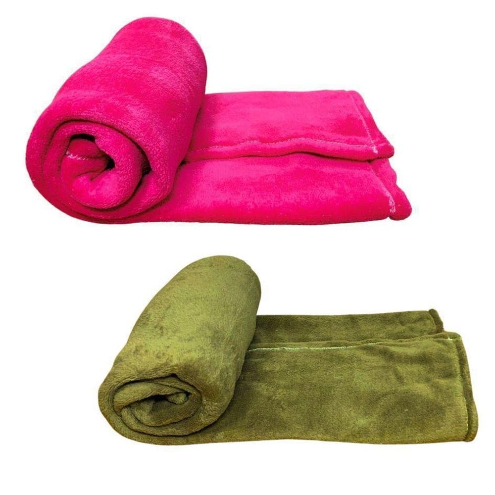 Kit 2 mantas pet cor rosa e marrom