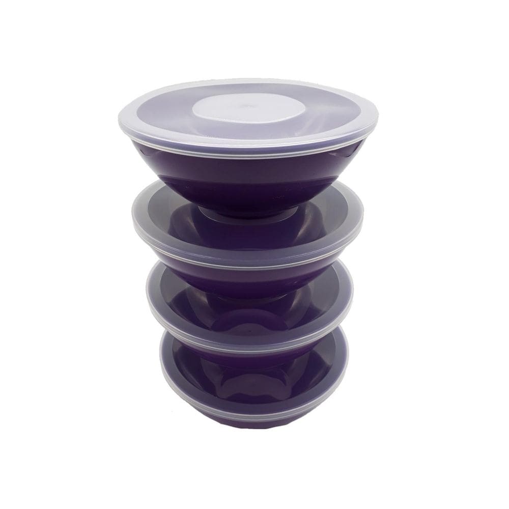 10 potes redondo com tampa marmita sobremesa 600 ml roxo
