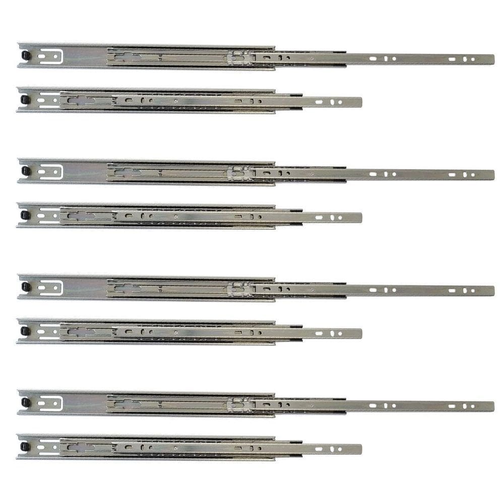 Kit 8 corrediças telescópica 25cm para gaveta trilho 4 pares