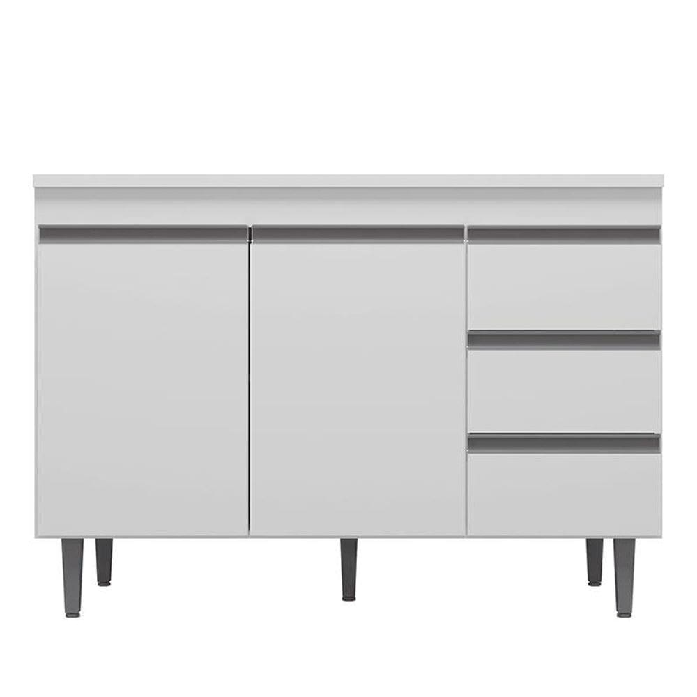 Balcão de Cozinha Andréia com Tampo 120 cm Branco – AJL