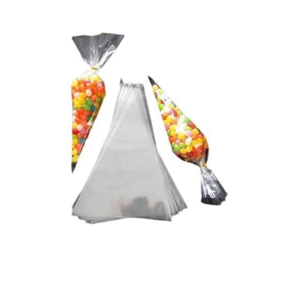 Cone poli cenoura 12x25cm saco lembrancinha kit 100un