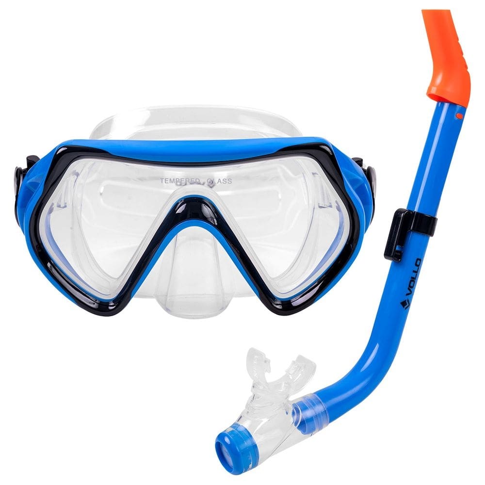 Kit de Mergulho Piscina Snorkel Mácio Infantil Proteção UV Ajustável Flexível Vollo