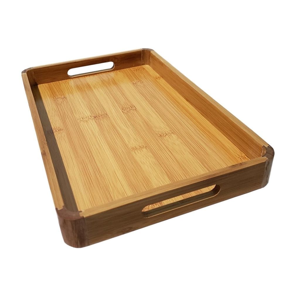 Bandeja ecológica em bambu em bambu natural 33 x 22 cm