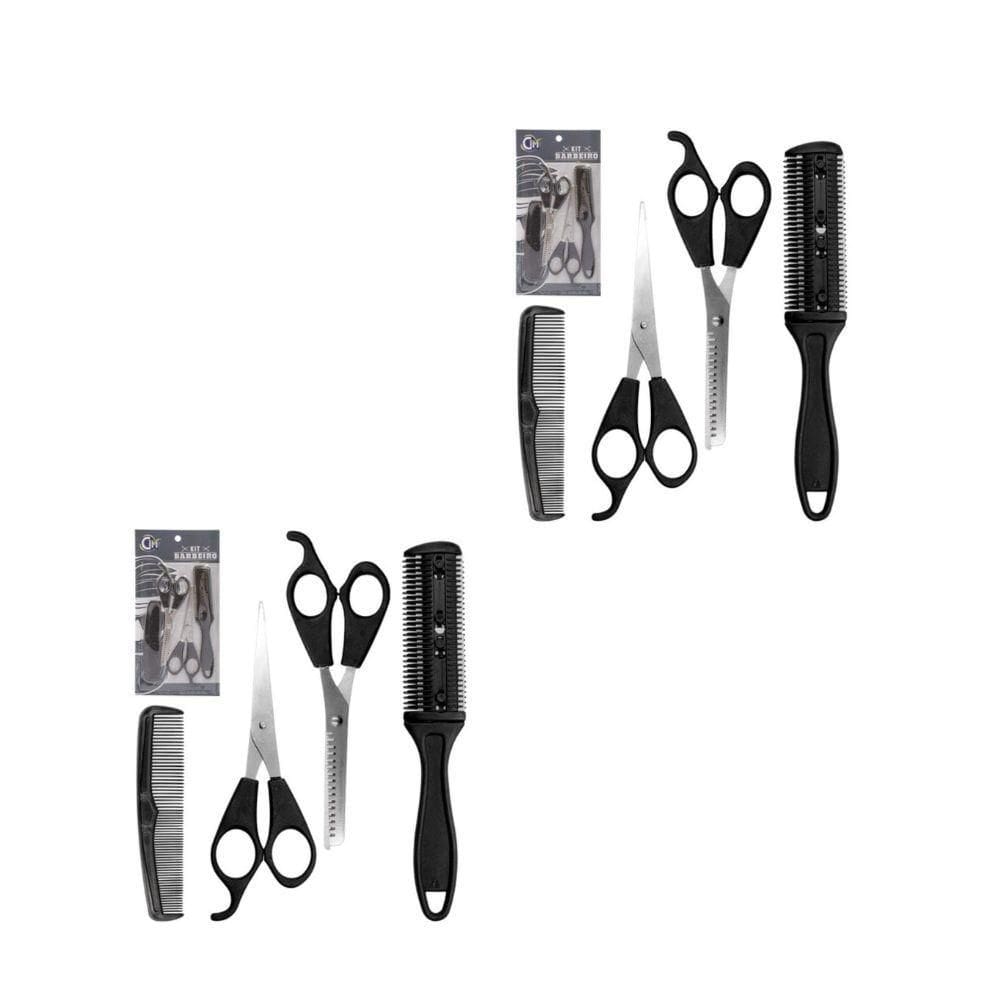 Conjunto de Barba e Cabelo Cortar e Aparar 4 Peças Kit de 12 Unidades