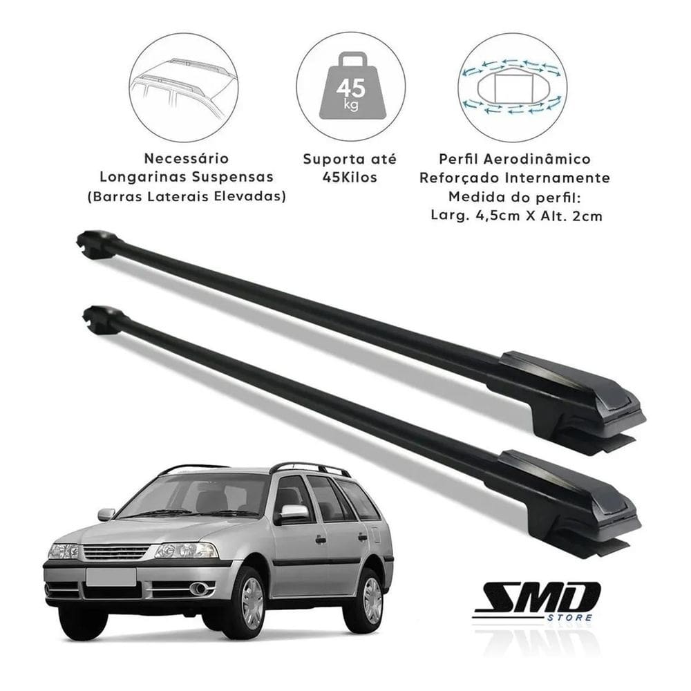 Rack travessa de teto preto vw parati bolinha 1996 a 2013 preto especifico