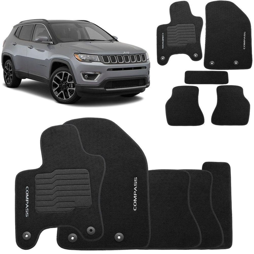 Tapete automotivo jeep compass carpete base pinada