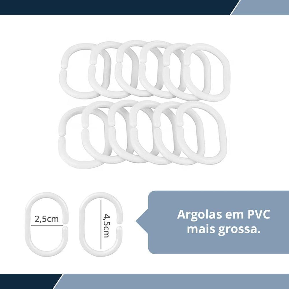 2 cortina box banheiro pvc grossa antimofo ilhós az 140x200