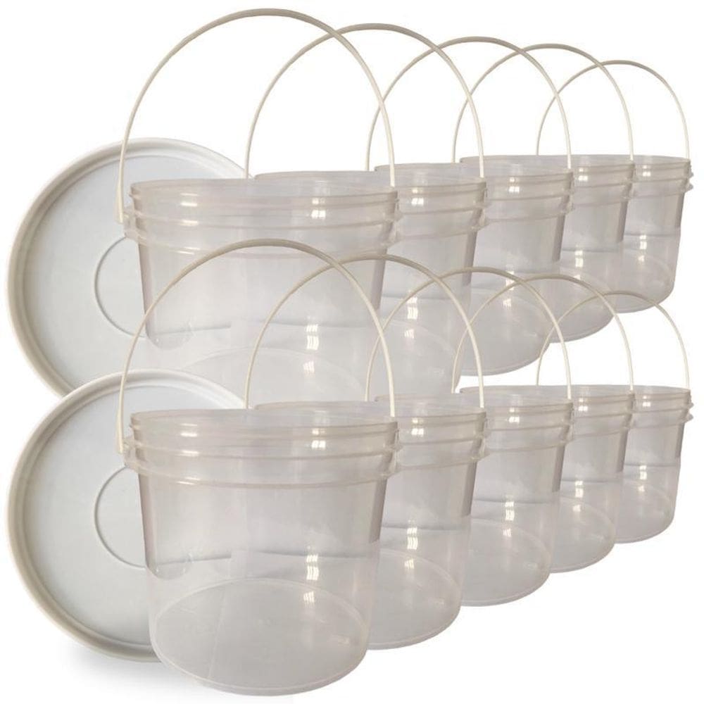 Balde transp 2.2l para fazer queijo 10 pçs
