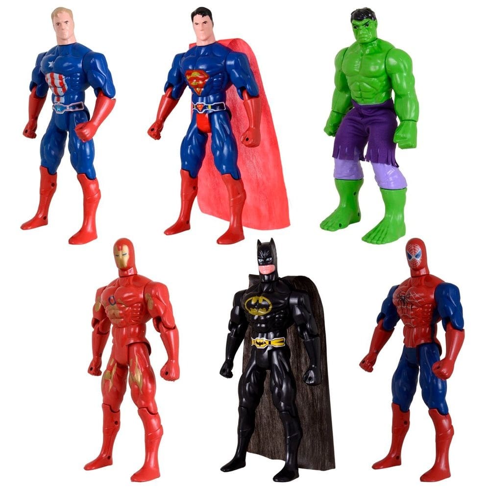 Sexteto De Heróis Bonecos De Vingadores E Liga Da Justiça