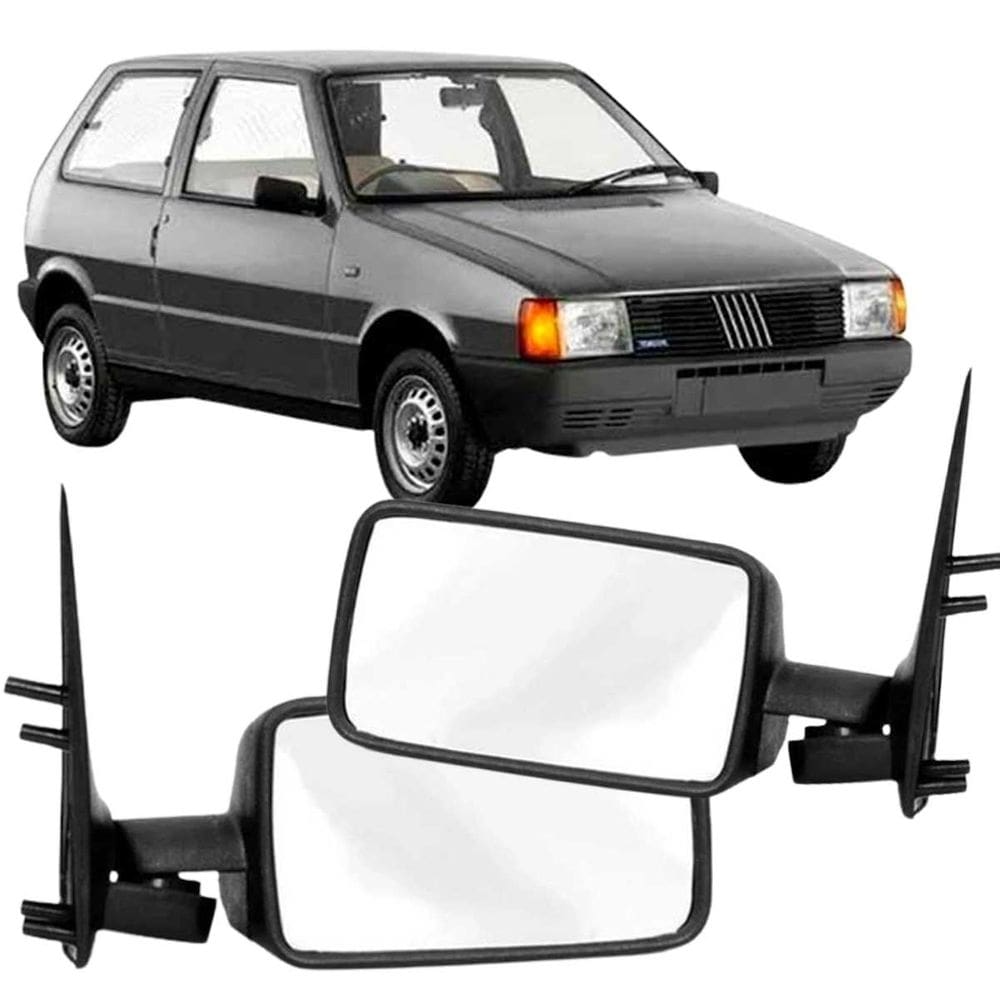 Par Retrovisor Fixo Uno Mille 1985 até 1991 2/4 Portas