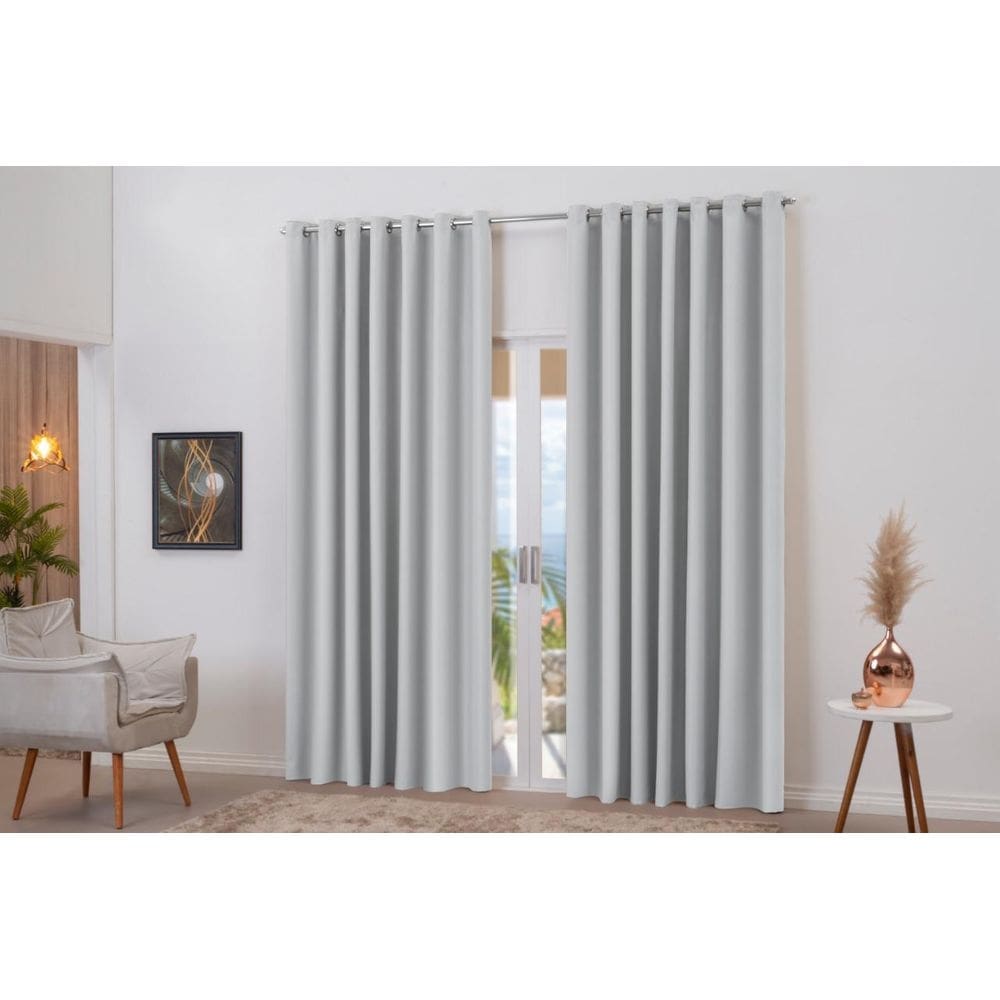 Cortina blackout gelo franzida 5m x 2,80m decoração luxo