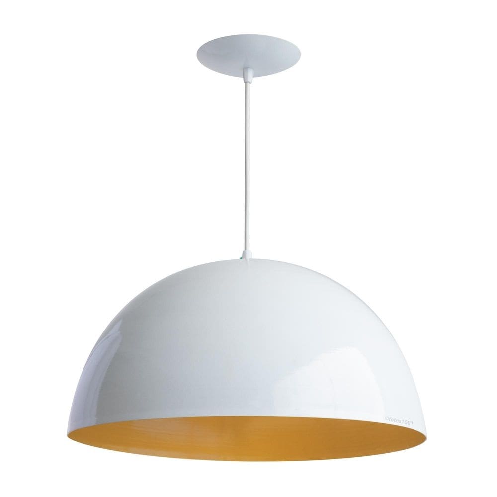 2x pendente onix poptem meia 40cm branco e dourado
