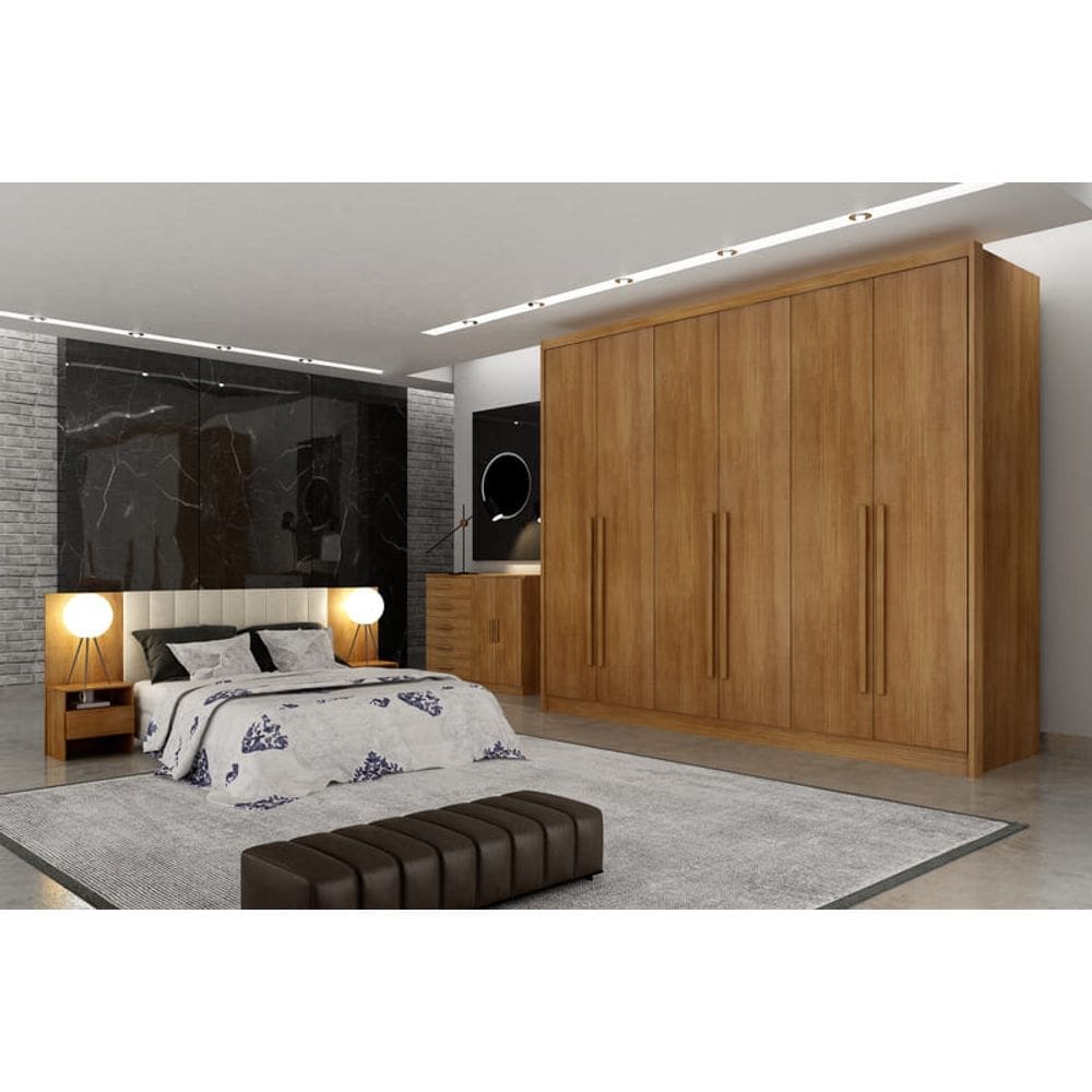 Guarda Roupa Casal 6 Portas 8 Gavetas - Maldivas-Cumaru - Móveis Novo Horizonte