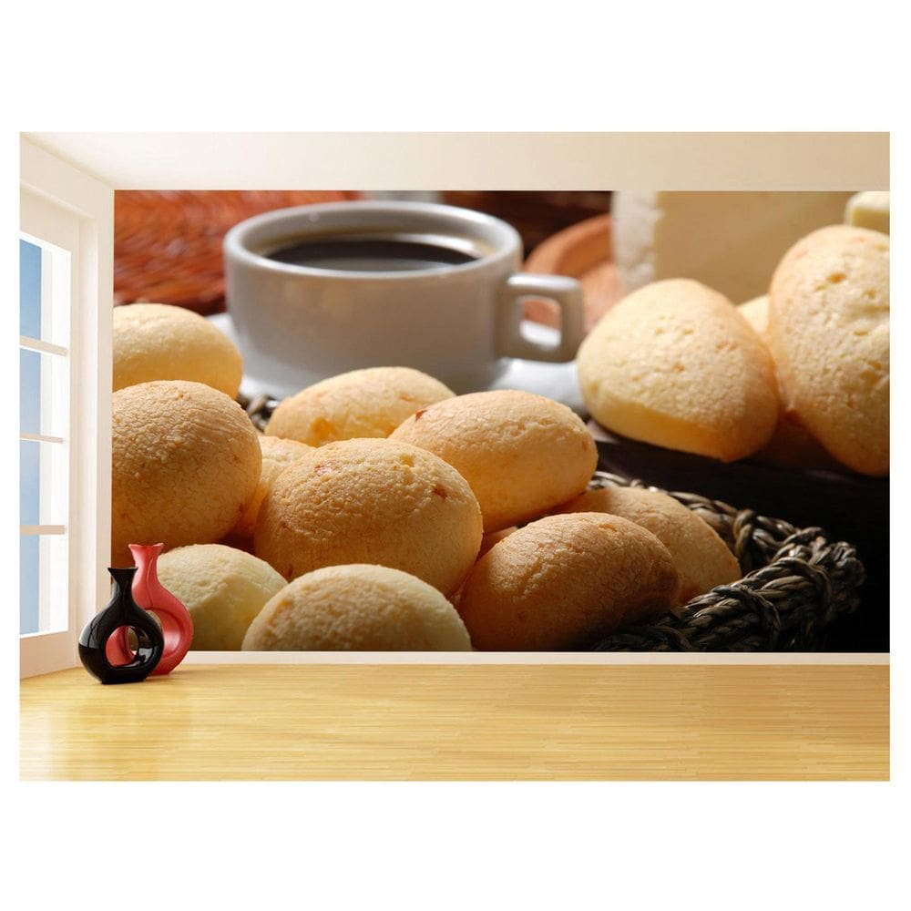 Papel De Parede Alimentos Pão De Queijo Quente 3,5M Al336