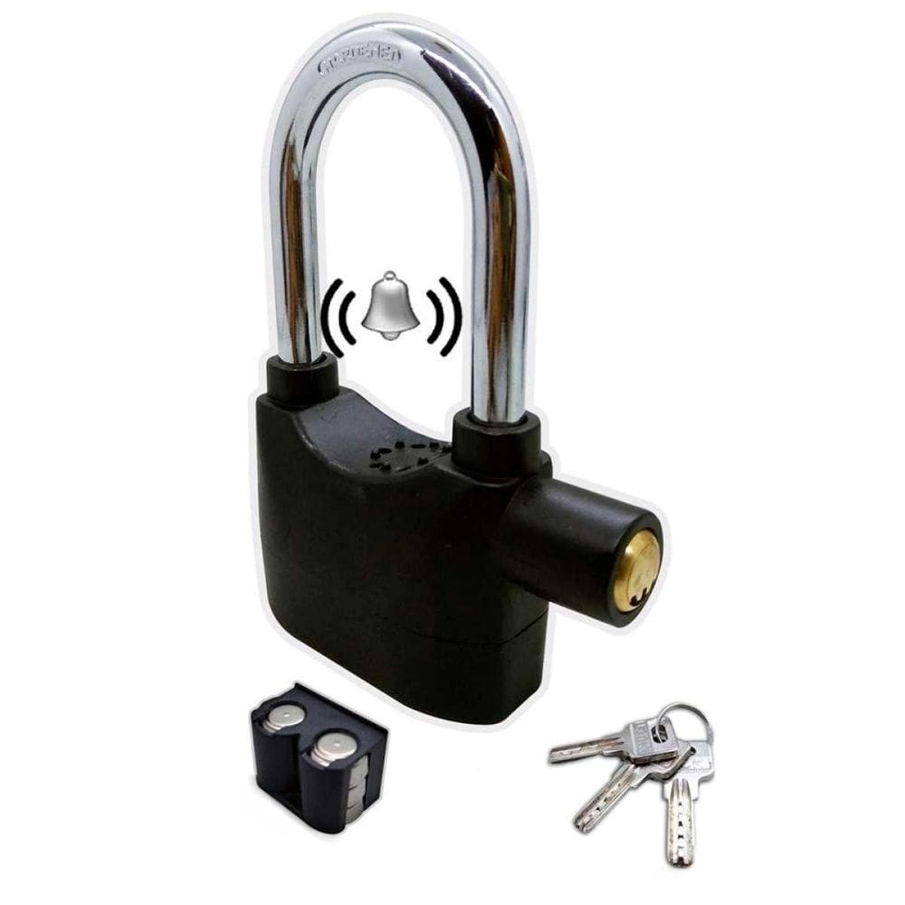 Cadeado com alarme sonoro moto/bike/mala/portão anti roubo