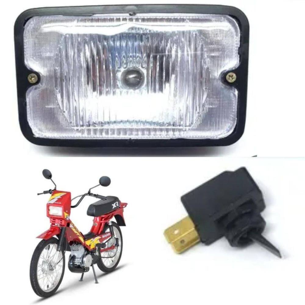 Farol mobilete caloi carcaca plastica com interruptor