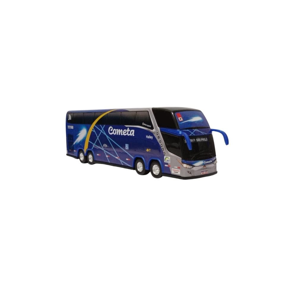 Ônibus em miniatura cometa halley 2 andares 30cm