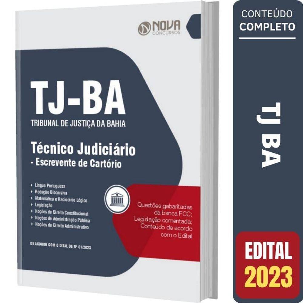 Apostila concurso tj ba - escrevente de cartório