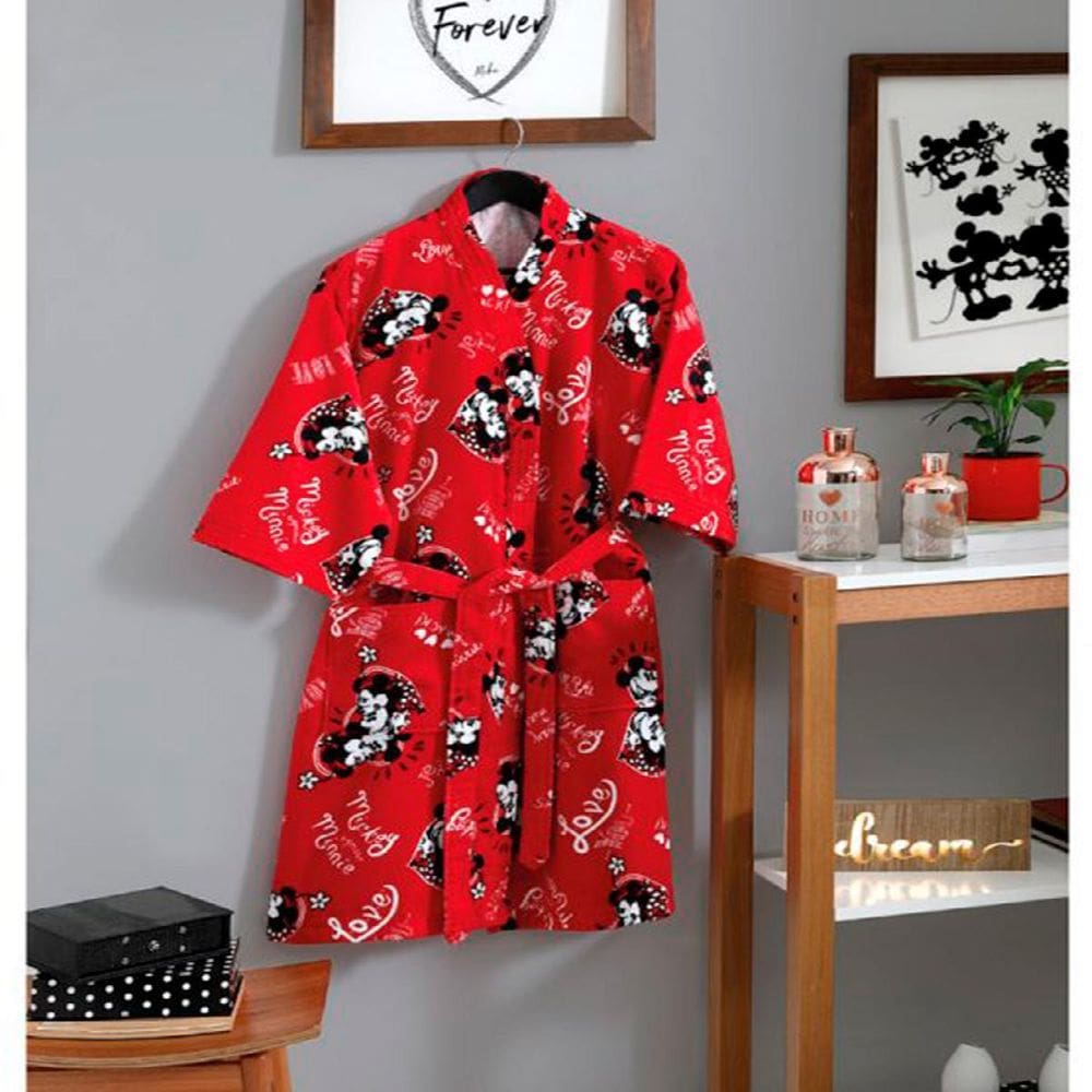 Roupão adulto estampado licenciado - minnie 04 tamanho p