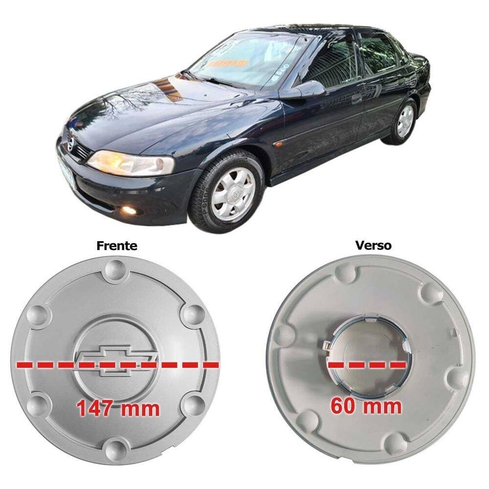 4x calota centro de roda gm vectra gls 2000 a 2004 prata