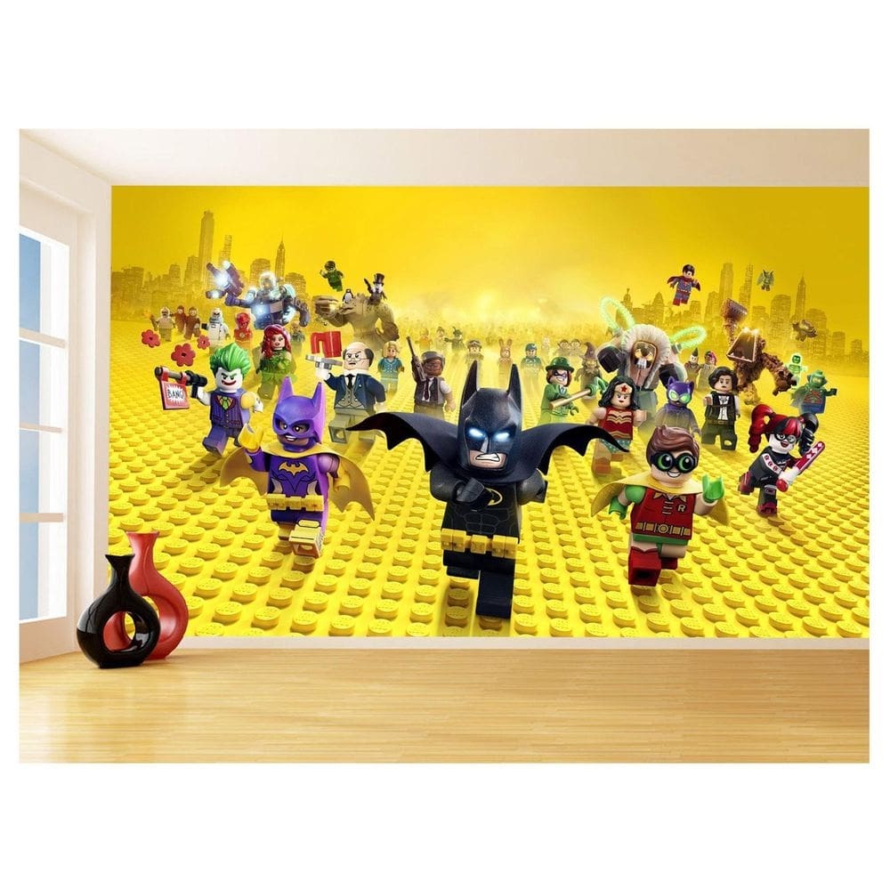 Papel De Parede 3D Heróis Batman Lego Infantil 3,5M Nhma302