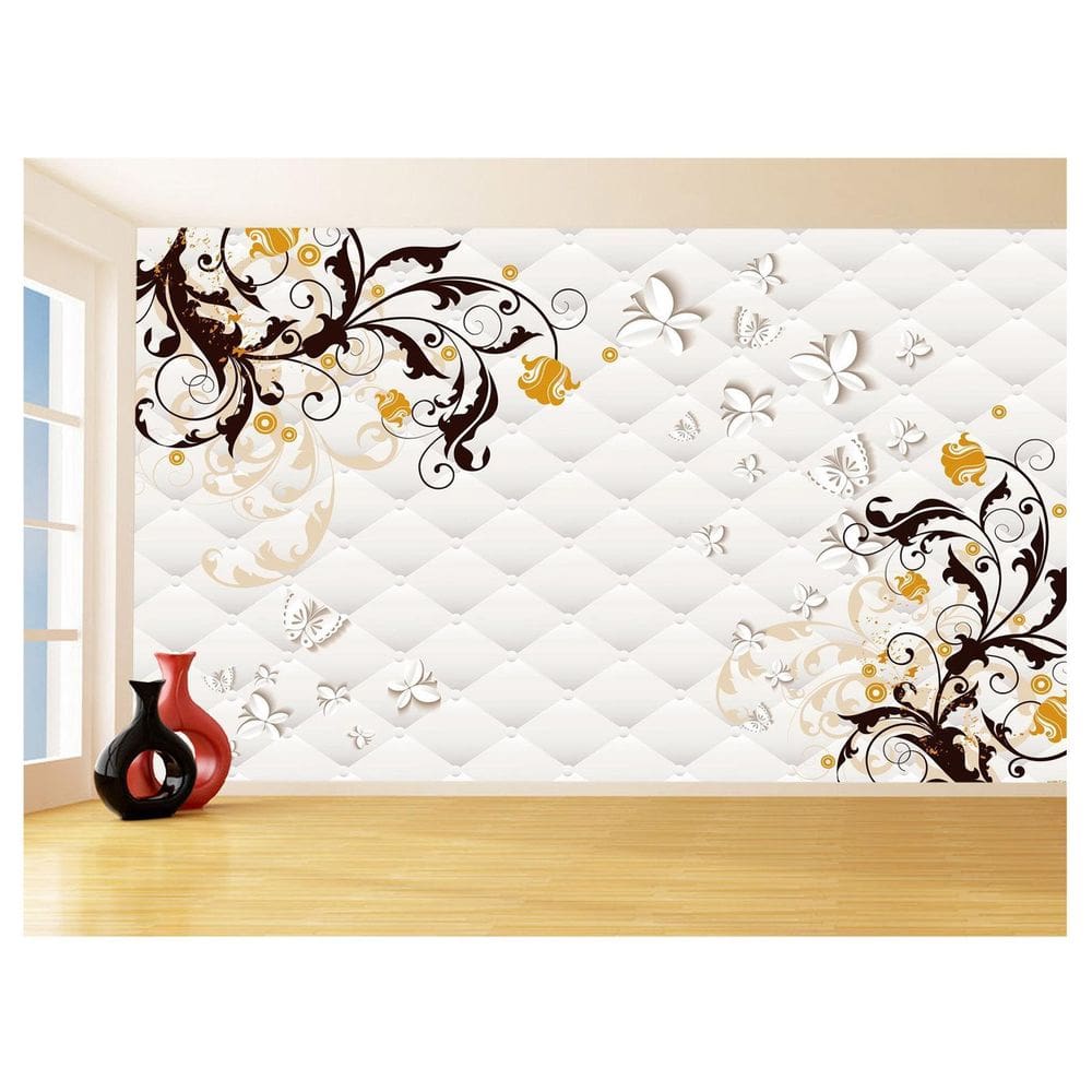 Papel De Parede 3D Floral Textura Sala Flores 3,5M Xfl341