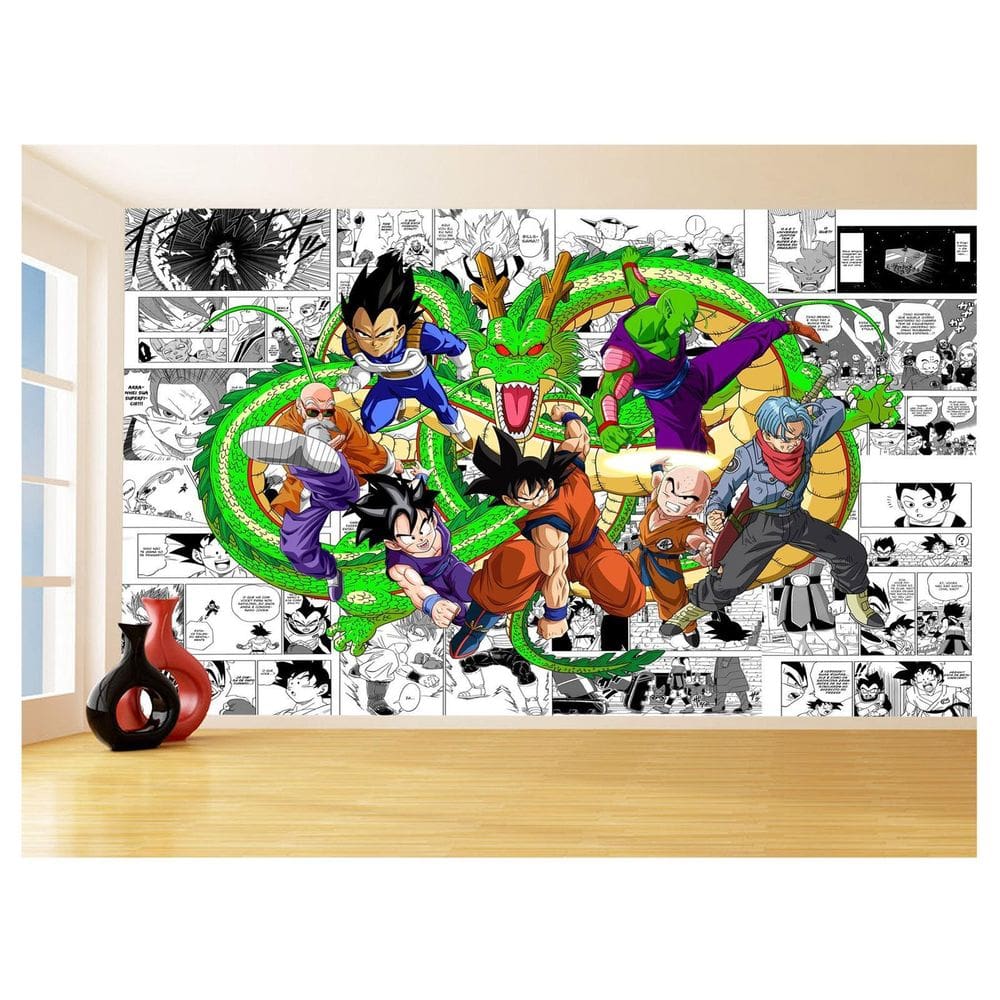 Papel De Parede Dragon Ball Goku Vegeta Anime 3,5M Dbz206