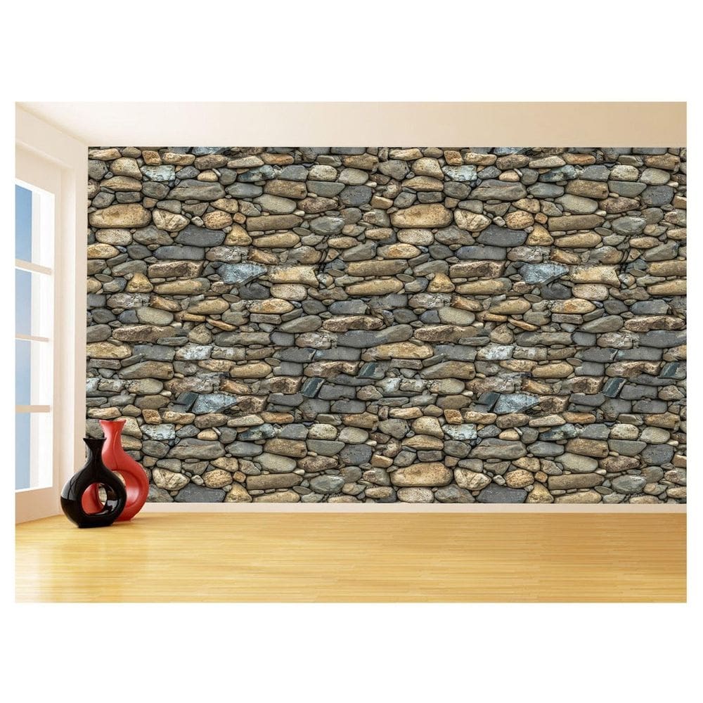 Papel De Parede 3D Pedras Sala Quarto Cozinha 3,5M Stn03