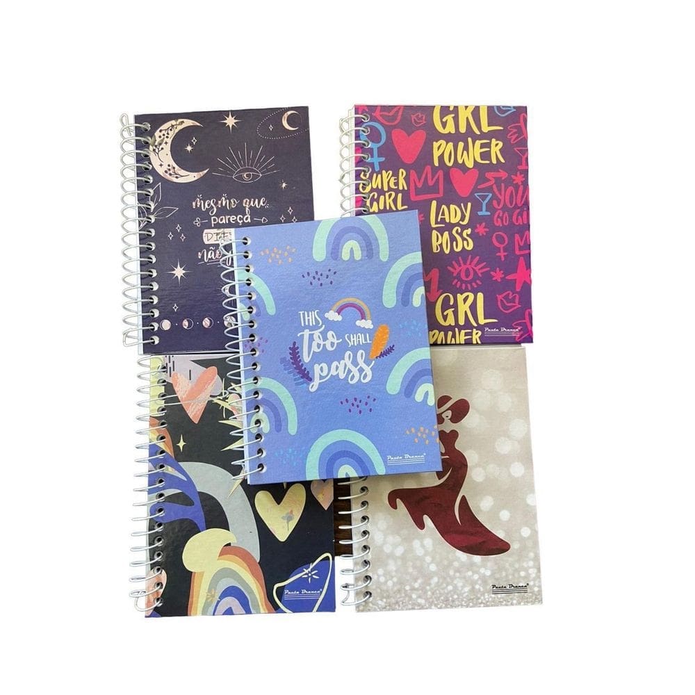 Caderno espiral 1/8 capa dura 80 folhas escolar-30 unidades