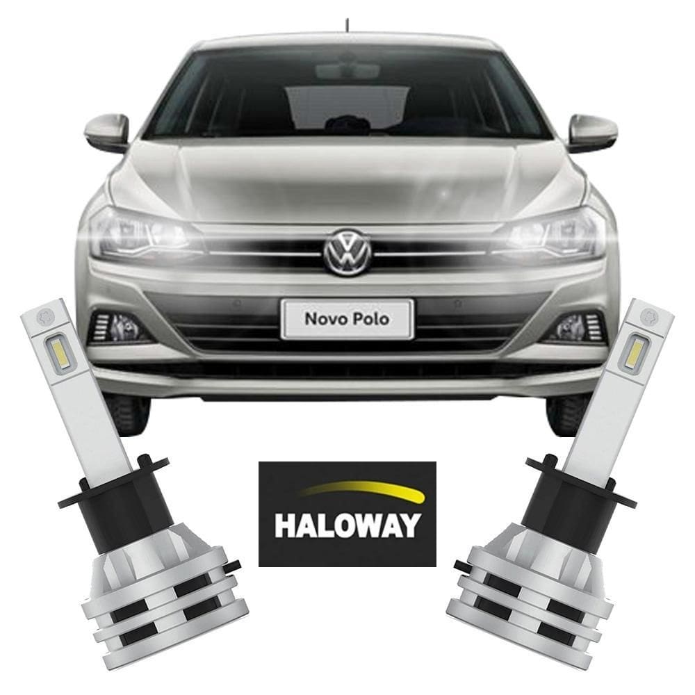 Par lâmpada led farol alto polo 2017/2022 6500k haloway