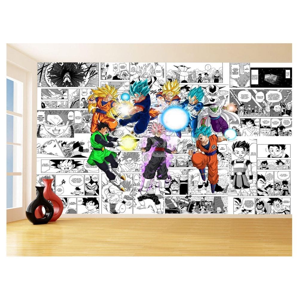 Papel De Parede Dragon Ball Goku Vegeta Anime 3,5M Dbz237