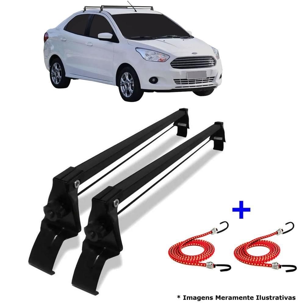 Rack teto ford ka hatch e sedan 14 a 2019 + 2 elástico carga