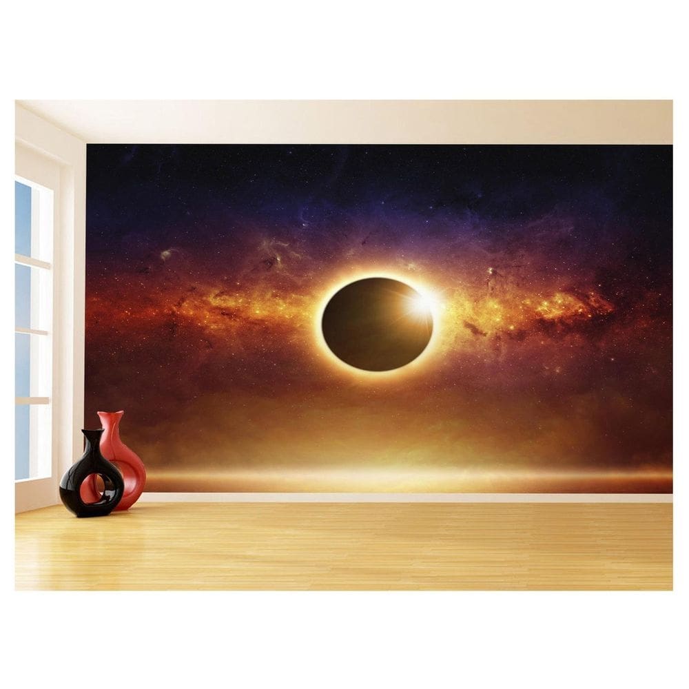 Papel De Parede Espaço Estrelas Eclipse Solar 3,5M Nsp144