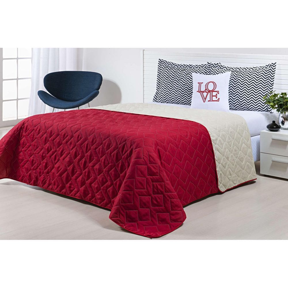 Cobre leito viuva 5 peças microfibra dupla face love