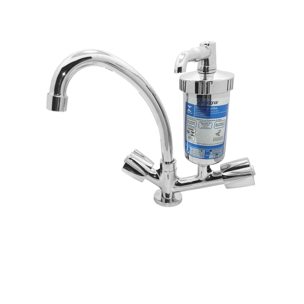 Torneira filtro metal com copo abs c50 mesa 1/4