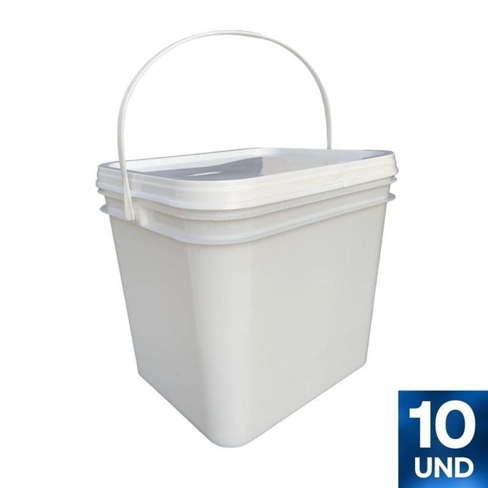 Balde retangular 3.6lts com tampa fermentador de cerveja
