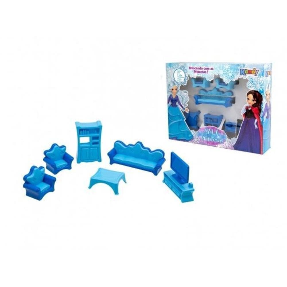 Sala brinquedo encantada das princesas 7 pçs infantil