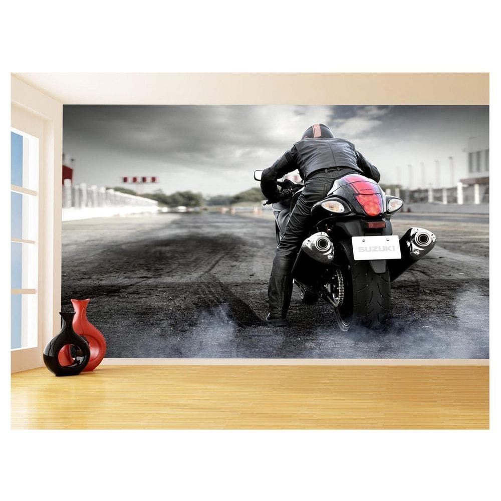 Papel De Parede Moto Sport Arrancada Drag Bike 3,0M Bkm64